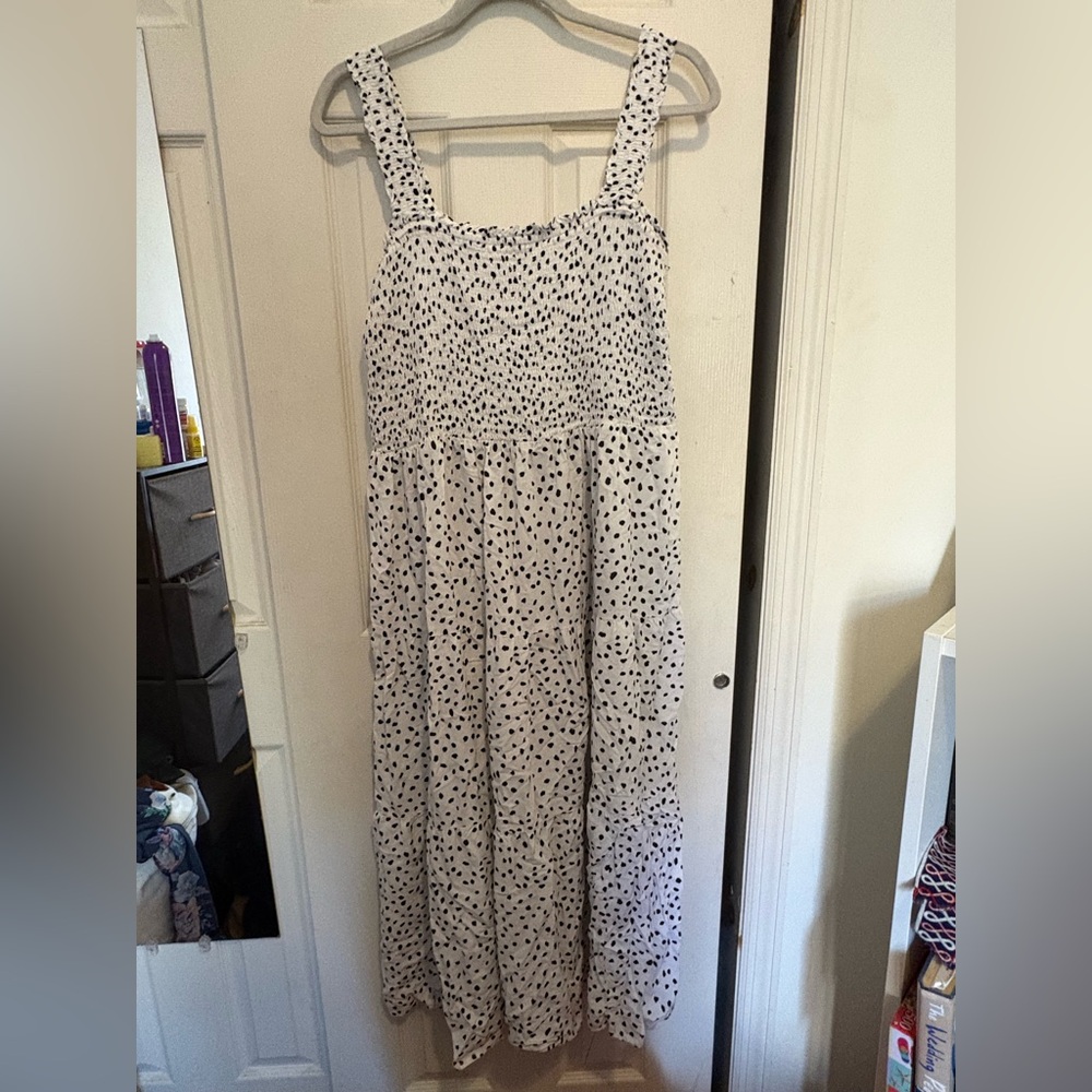 Black and White Polka Dot Maxi Dress